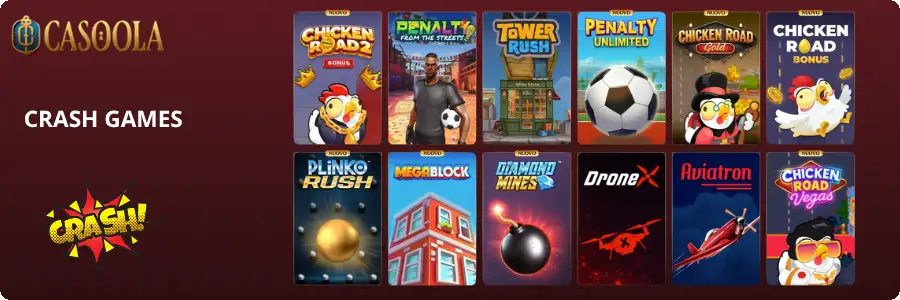 Griglia di crash games e giochi rapidi