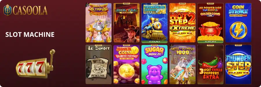 Griglia di slot machine del catalogo