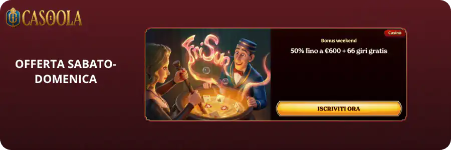 Banner della ricarica weekend con giri gratis